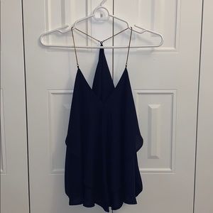 Navy Blue Loose Fit Tank Top